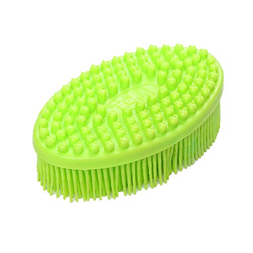 Amiley Gentle Scalp Massager Shampoo Brush - Soft Silicone Head with Tourmaline for Hair Growth & Relaxation - Perfect for Shower, Spa & Daily Hair Care (Green)