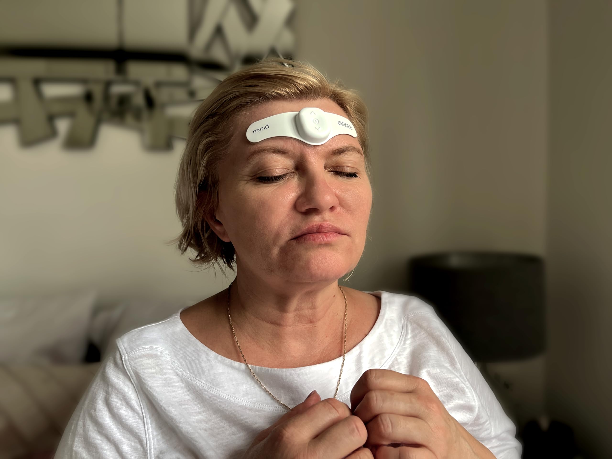TensCare Mynd - 2 TENS Programs for Migraine & Headache Relief, Drug-Free Treatment & Prevention for Episodic & Chronic Pain - Perfect for Home, Office & Travel Use