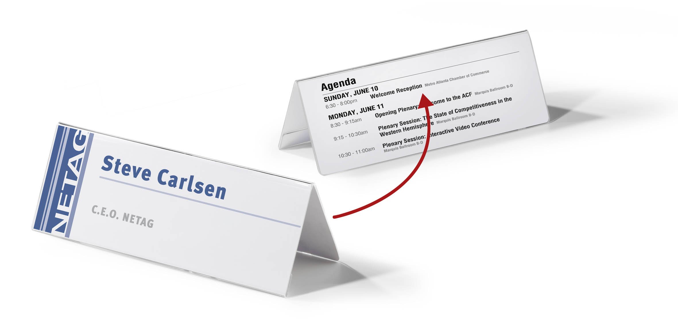 Durable Transparent Table Place Name Card Holder for 61/122x210mm Cards - Pack of 10 - Perfect for Weddings, Parties, and Events