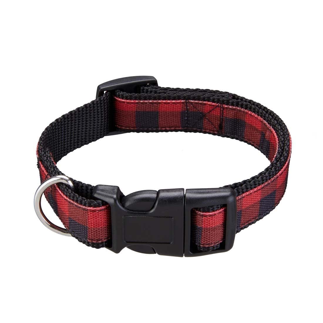 Red Buffalo Check Cat Collar - Adjustable & Reflective Pet Collar for Safety | Perfect for Indoor & Outdoor Adventures