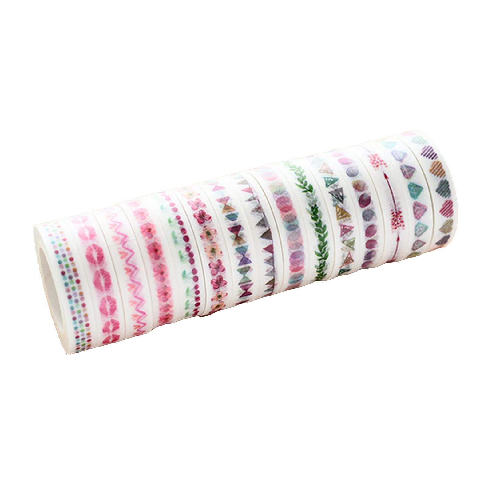 15 Rolls Washi Tape Set - 8mm Wide 7m Long Decorative Masking Tape for DIY Crafts, Scrapbooking, Bullet Journaling, Gift Wrapping & Home Decor | Colorful Adhesive Tapes for Creative Projects