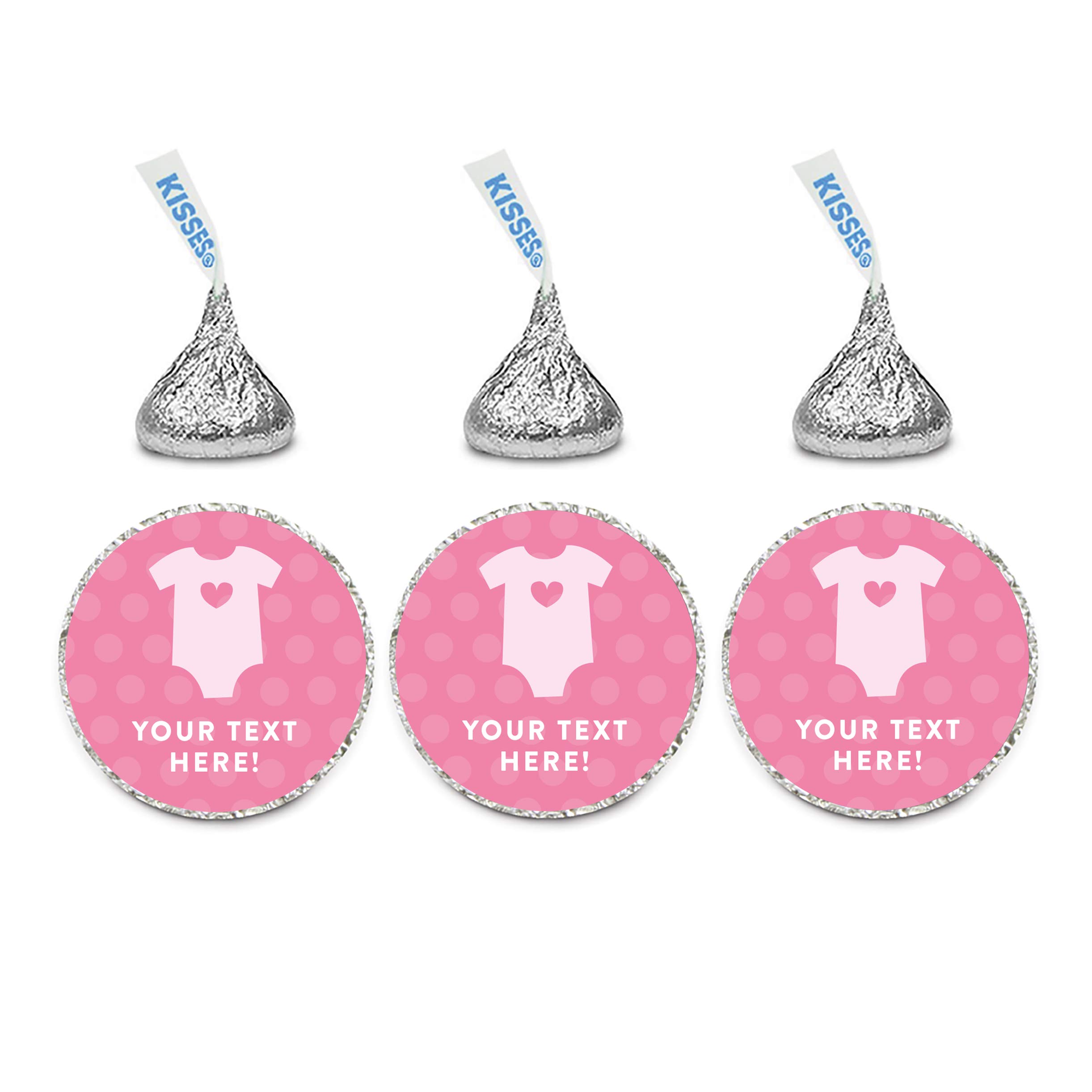 Personalized Chocolate Drop Labels Stickers - 216-Pack Custom Name Stickers for Baby Shower, Girl Onesie, Kisses Party Favors, Gifts & Decorations - Perfect for Candy Wrapping, Wedding Favors, Birthday Parties & Holiday Treats