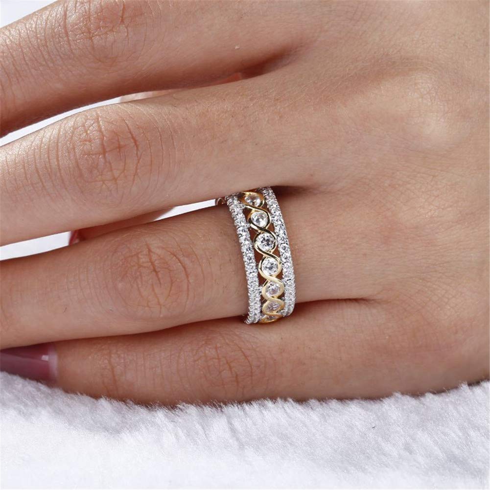 Jeulia Sterling Silver Eternity Wedding Band for Women - Solitaire Engagement Ring, Stackable Promise Ring, Anniversary Gift with Jewelry Box | Perfect for Proposals, Weddings, Anniversaries & Everyday Wear