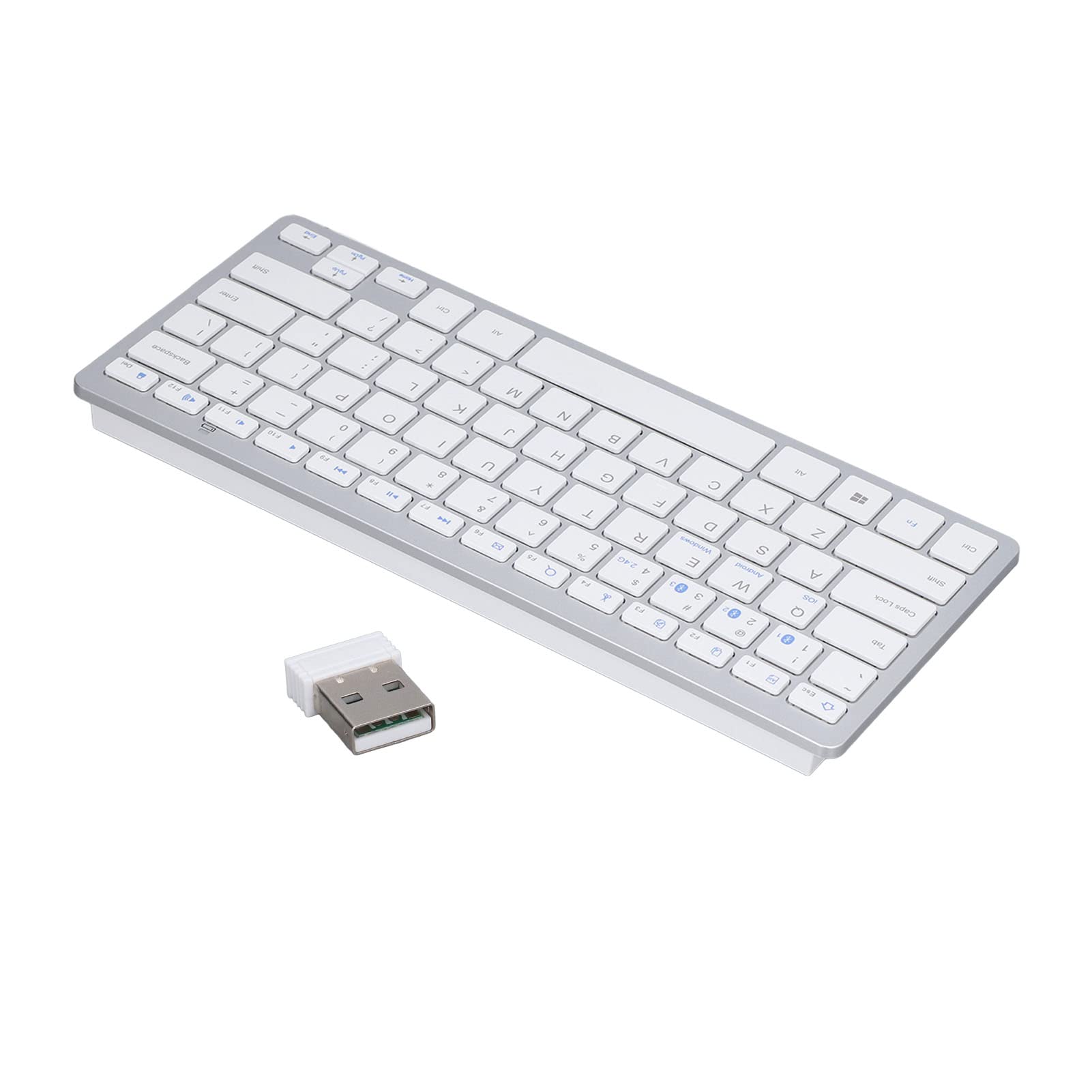 Ultra Slim 78-Key Portable Mini Keyboard - Wireless, Power Saving for PC, Laptop & Tablet - Perfect for Office, Home & Travel Use
