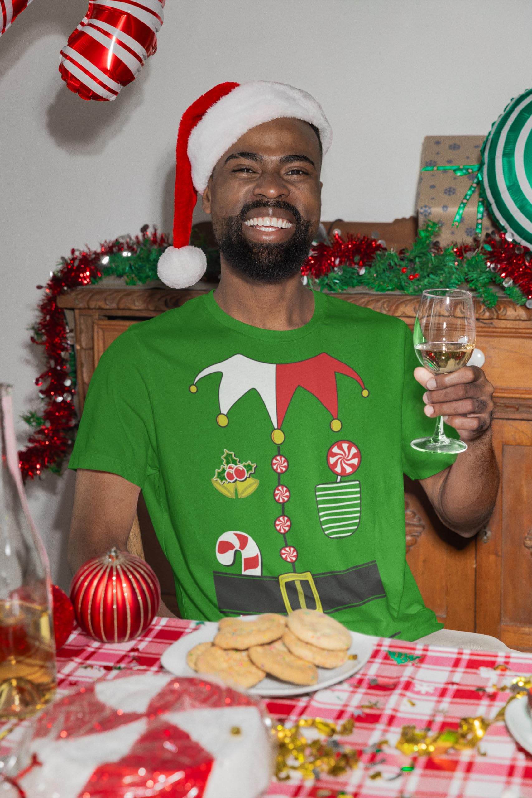 Elf Costume Christmas Holiday T-Shirt - Fun Festive Xmas Apparel for Parties & Gifts