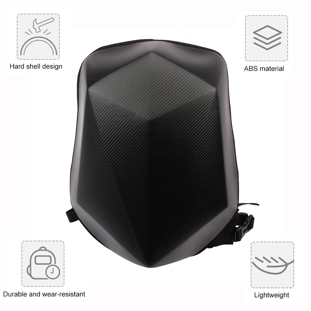 JFG RACING 30L Motorcycle Backpack - Universal Hard Shell Helmet Backpack for Men & Women - Waterproof Riding Backpack with Carbon Fiber Design - Perfect for Commuting, Travel & Motorcycle Adventures