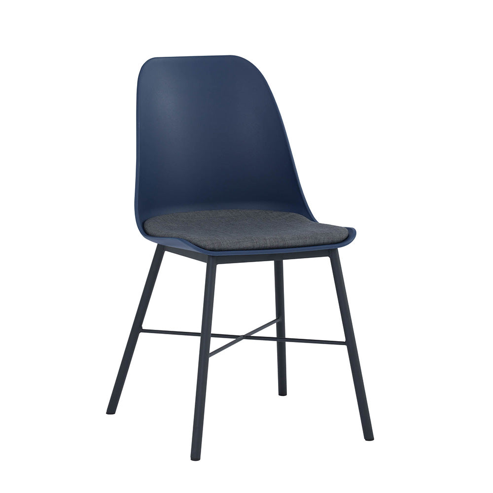 LAXMI Dining Chair - Midnight Blue & Black Upholstered Seat - Perfect for Kitchen, Dining Room & Home Office