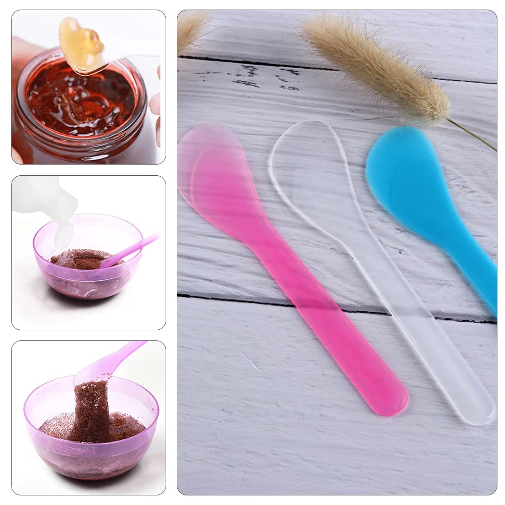 10 PCS Reusable Plastic Face Pack Spatula Set with Facial Headband - Multicolor Cosmetic Tools for Home & Salon Use - Perfect for Skincare Routine, DIY Facial Masks & Professional Spa Treatments