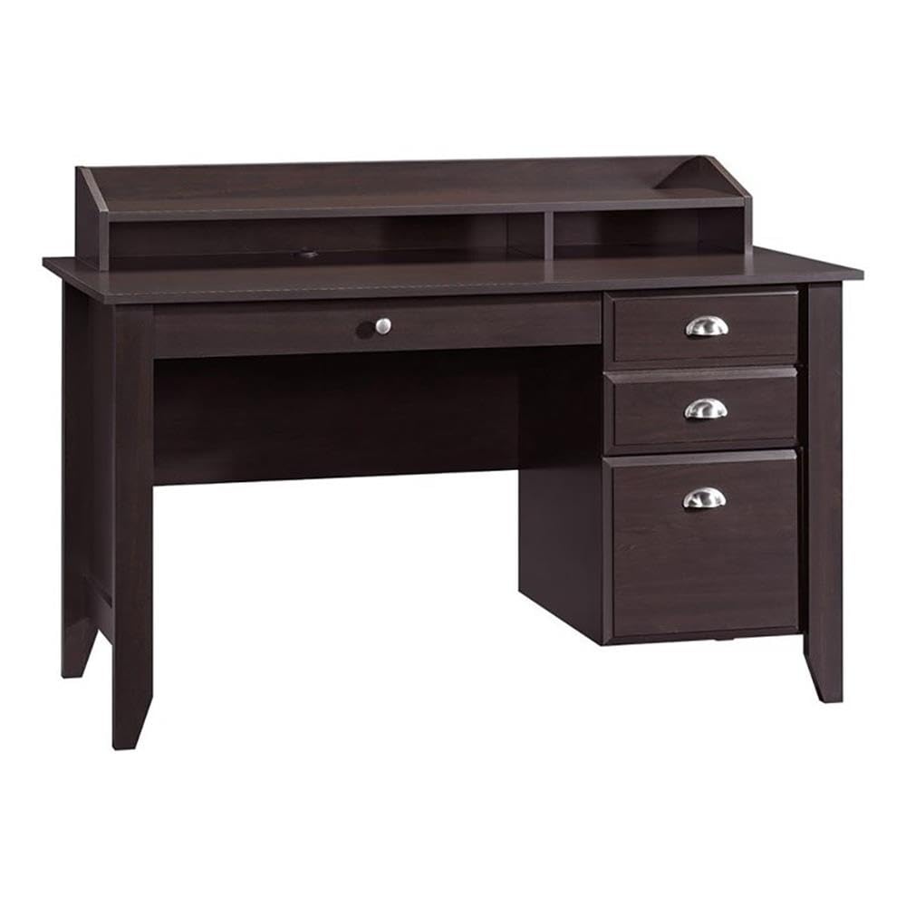 Pemberly Row Transitional 3-Drawer Wood Computer Desk in Mahogany - Home Office Desk with Storage for Small Spaces, Study & Work from Home