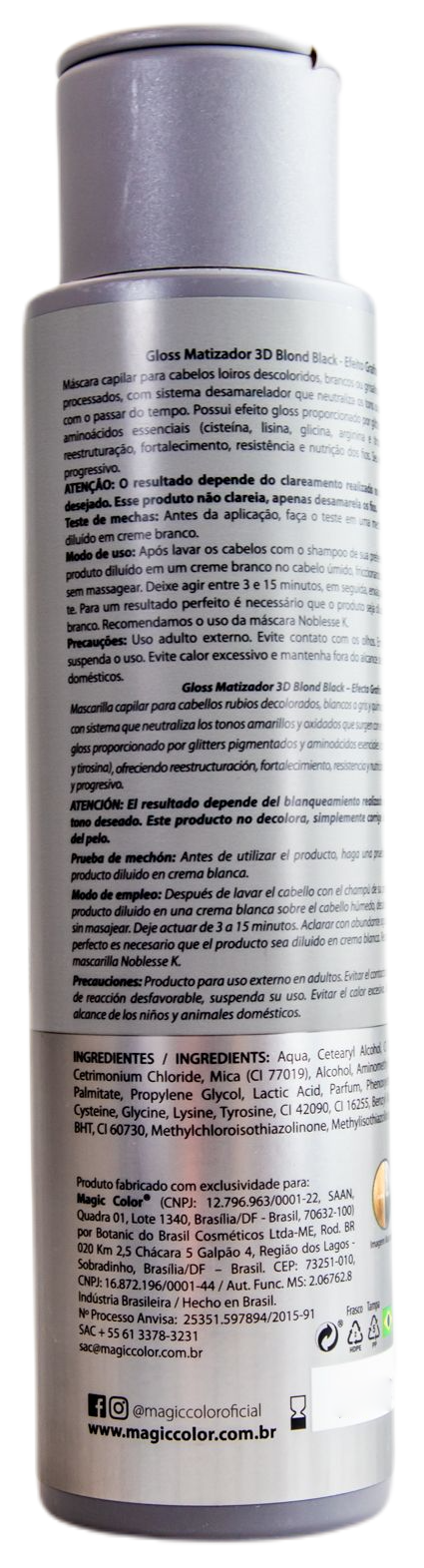 3D Blonde & Black Hair Treatment Tinting Gloss Mask - Graphite Effect (500ml) for Vibrant Color & Shine | At-Home Hair Coloring & Salon-Quality Results