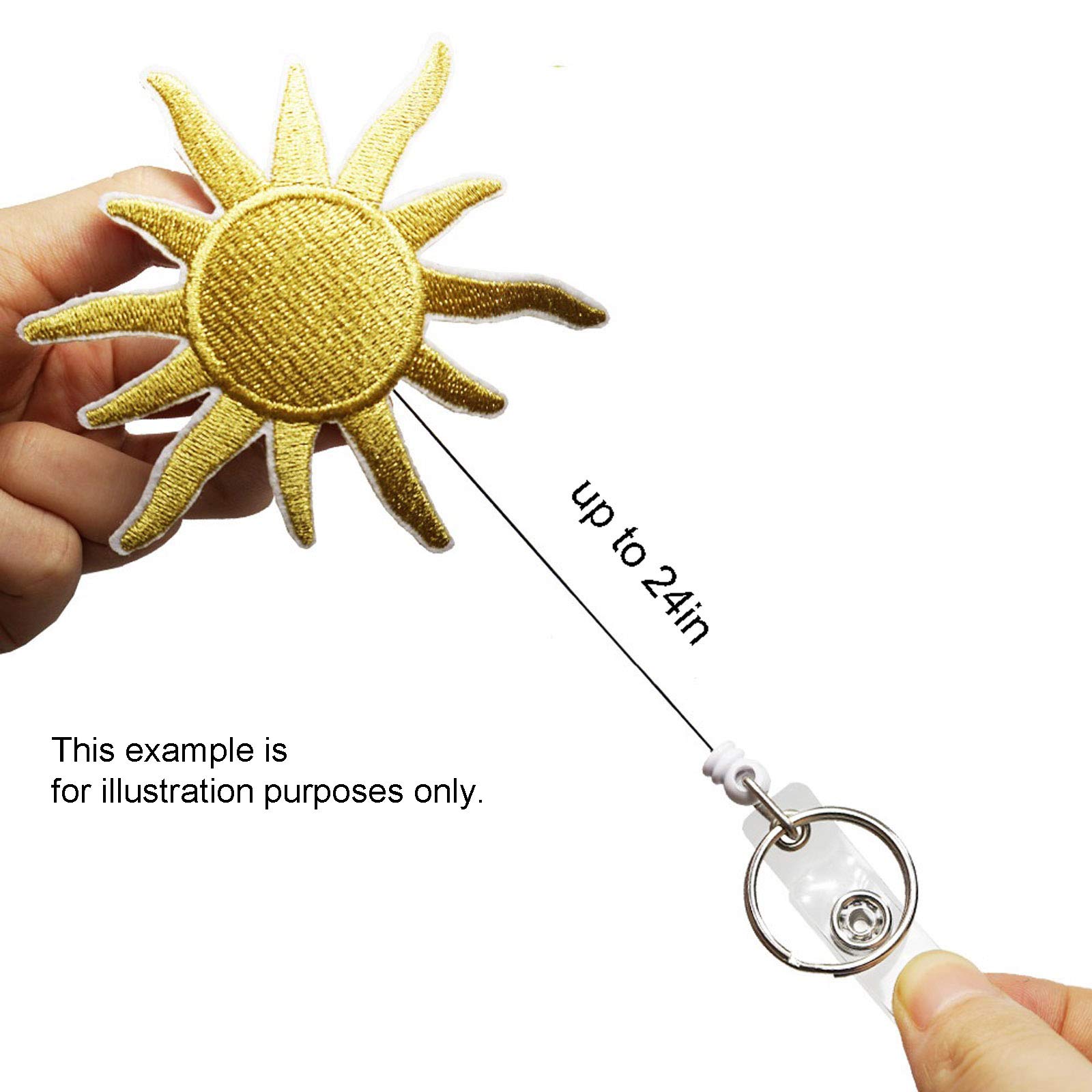 Reeleer Cat on Moon Badge Reel - Retractable ID Holder with Alligator Clip & Key Ring, 24