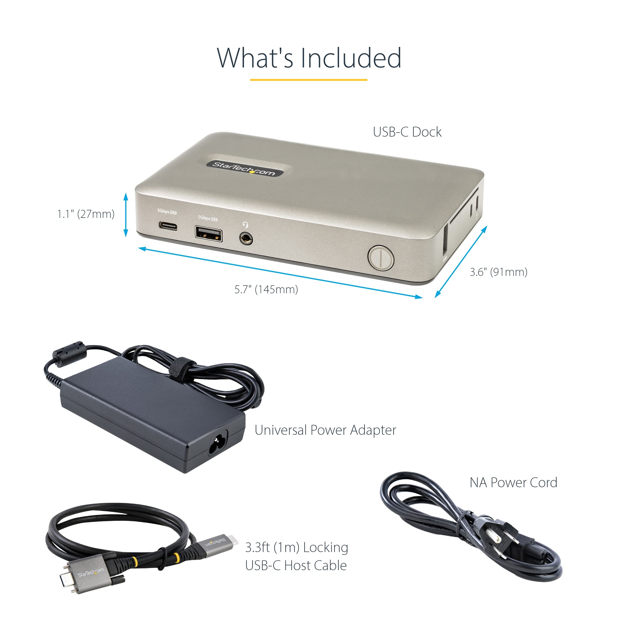 StarTech.com USB C Docking Station - 4K 30Hz USB-C to DisplayPort/VGA Adapter with 65W Power Delivery, 4-Port USB 3.1 Hub & Ethernet - Universal Laptop Dock for MacBook, Dell, HP (DKM30CHDPD) - Perfect for Home Office & Multi-Monitor Setup