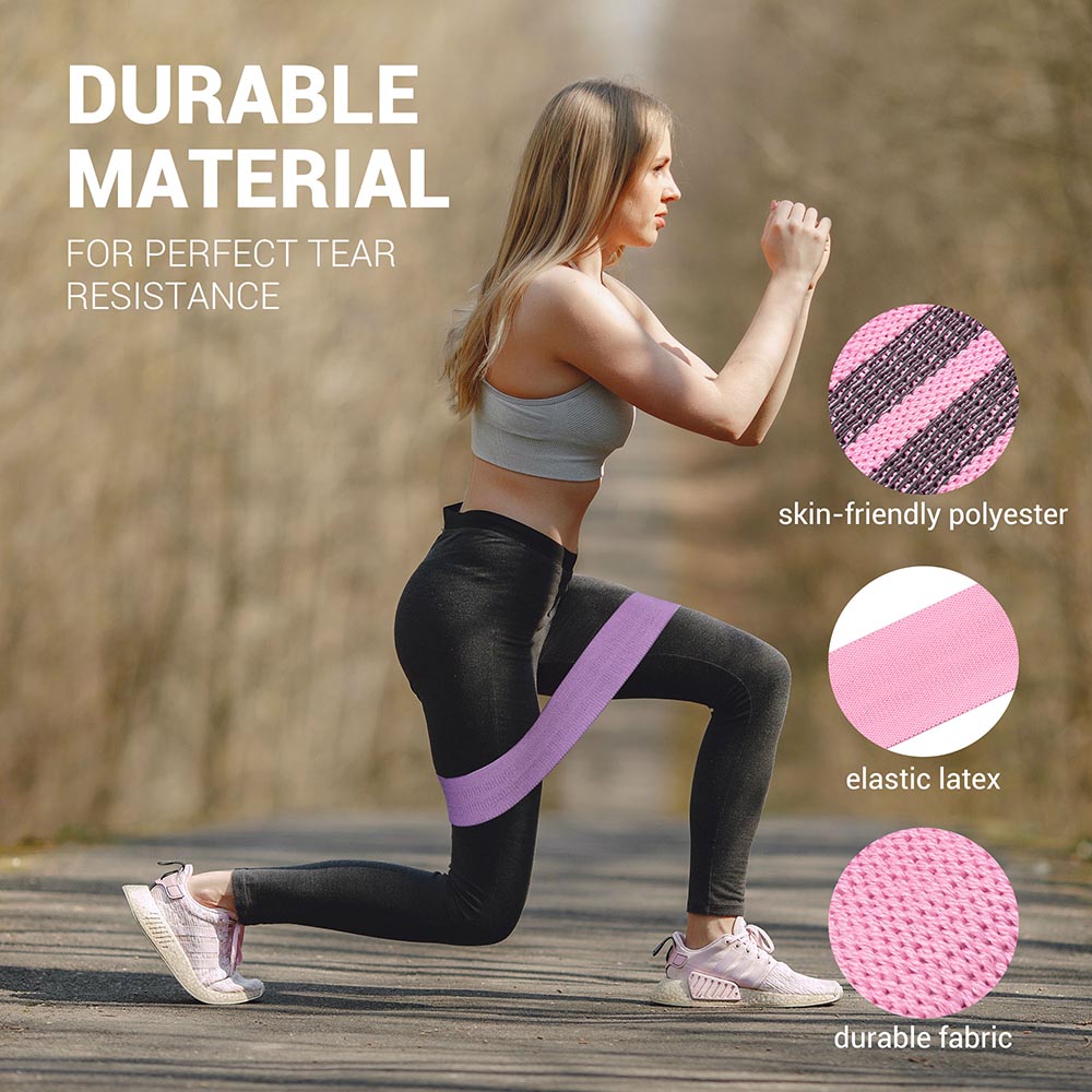 TheLAShop Fabric Resistance Loop Bands - Set of 3 (18-70lbs) for Strength Training, Yoga, Pilates & Home Workouts - Durable Exercise Bands for Men & Women