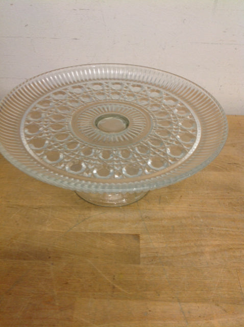 11-Inch Elegant Cut Glass Cake Stand - Perfect for Weddings, Birthdays & Dessert Displays