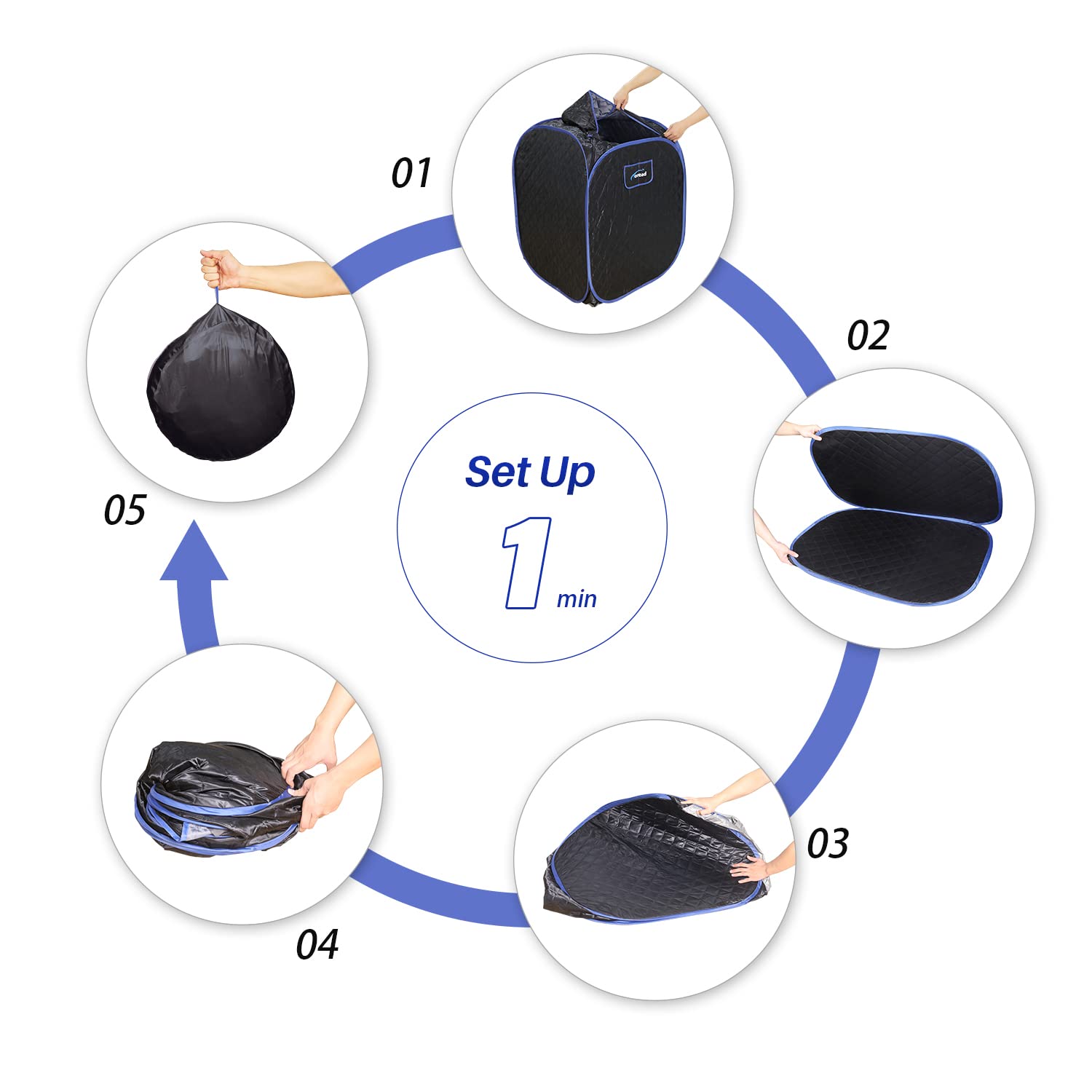 Portable Folding Steam Sauna Tent with 1000W Fast Heating & 2.6L Steam Generator - Personal Home Spa for Relaxation, Detox & Weight Loss - Remote Control, Heats in 6 Minutes - Perfect for Home Use, Yoga & Post-Workout Recovery (Black)