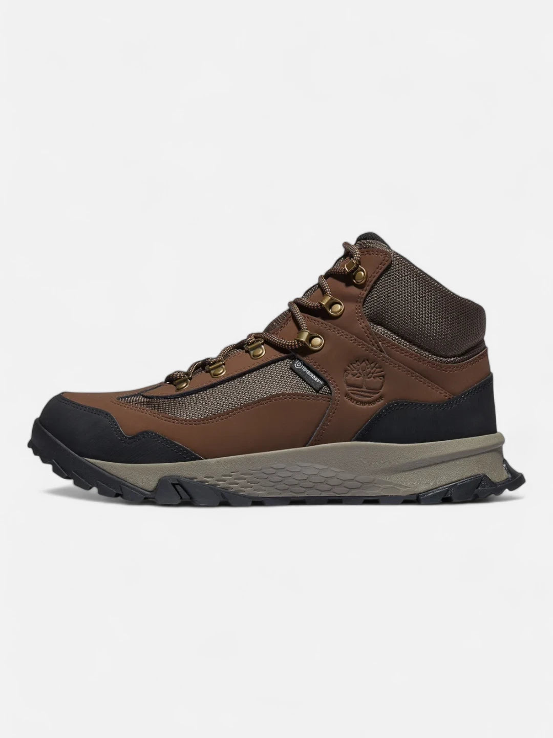 Timberland Lincoln Peak Lite Mid Waterproof Hiking Boots for Men - Brown Leather Outdoor Boots for Trekking, Camping & Trail Adventures