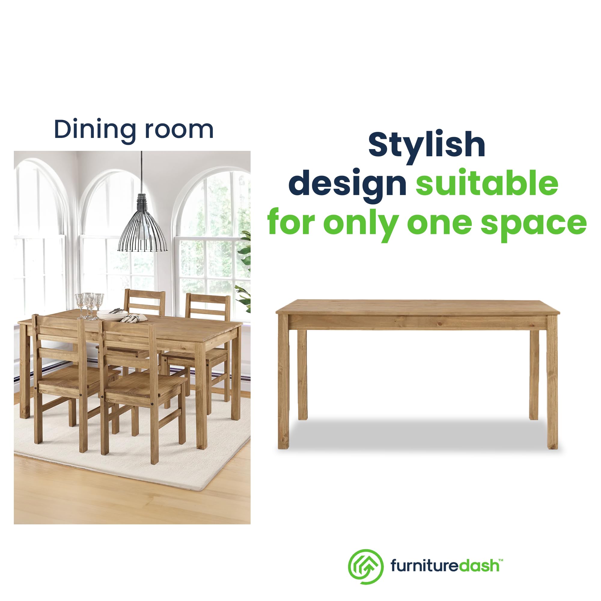 Solid Wood Dining Table for 4 - 59.06