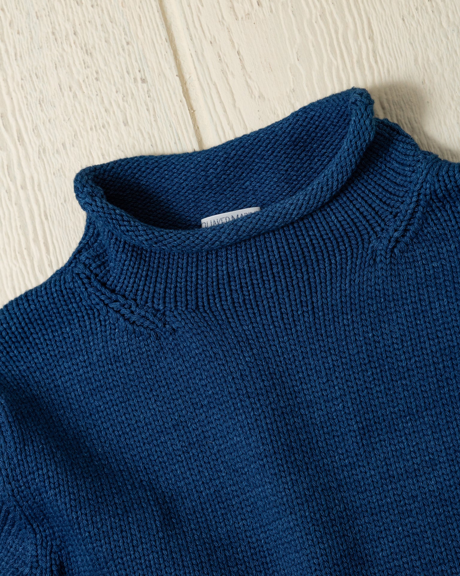 Premium Indigo Blue Deep Sea Fisherman's Sweater - Warm Wool Pullover for Men, Winter Outdoor Fishing & Nautical Style Fashion