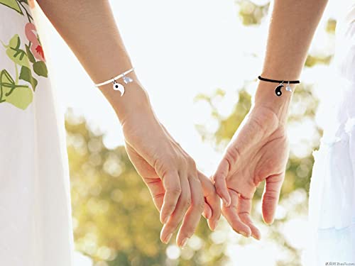 Yin Yang Bracelet and Necklace Set - 6 Piece Adjustable Handmade Couple Bracelets for Relationships, Friendship Gifts | Perfect for Valentine's Day, Anniversaries & Couple Matching Jewelry