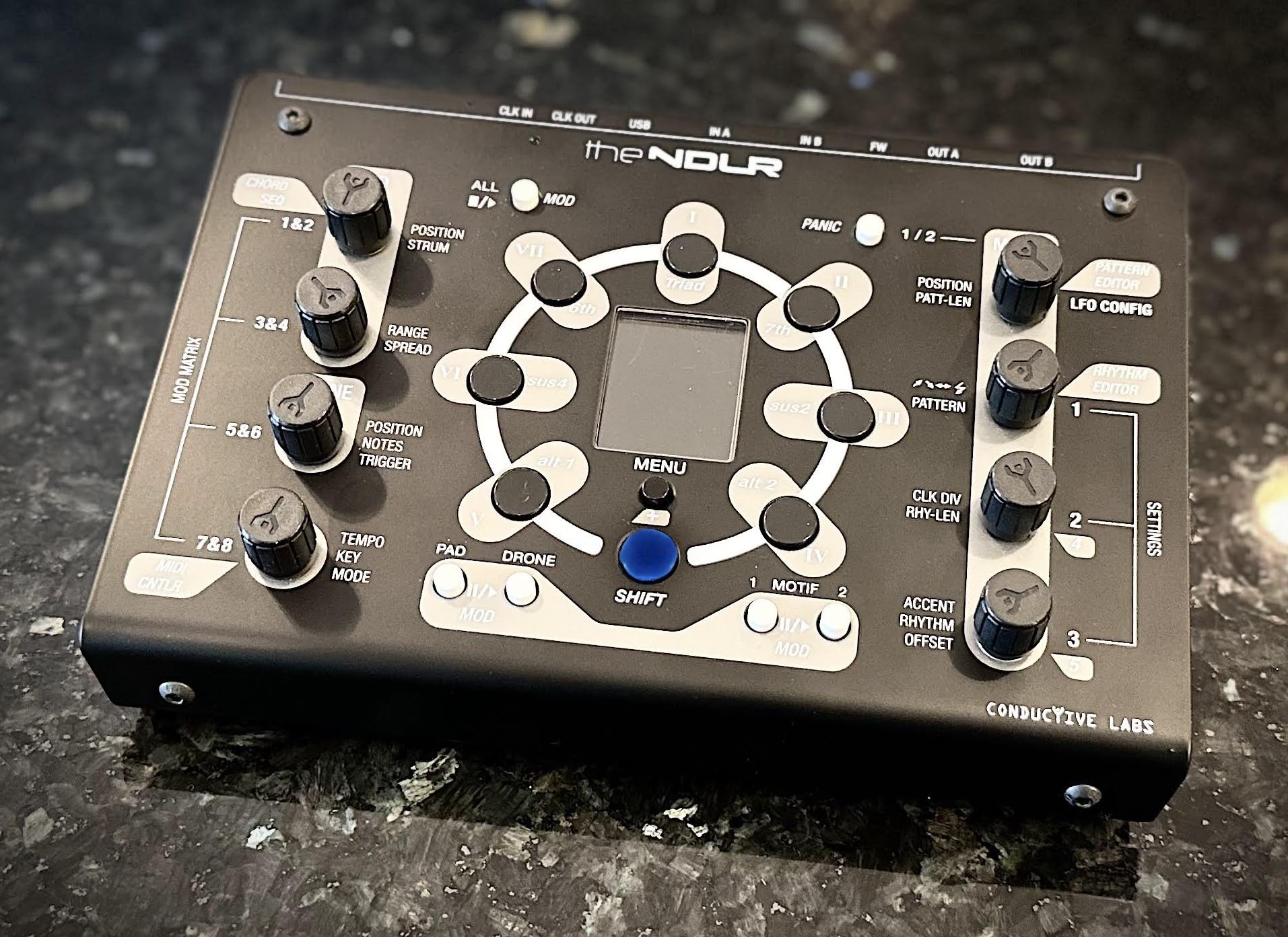 NDLR Multi-part Polyphonic MIDI Sequencer Groove Box with 2 Arpeggiators & Chord Drone Player - 2 MIDI I/O Ports + 4 USB MIDI Ports (Includes USB Cable) - Perfect for Live Performances, Studio Production & Electronic Music Creation