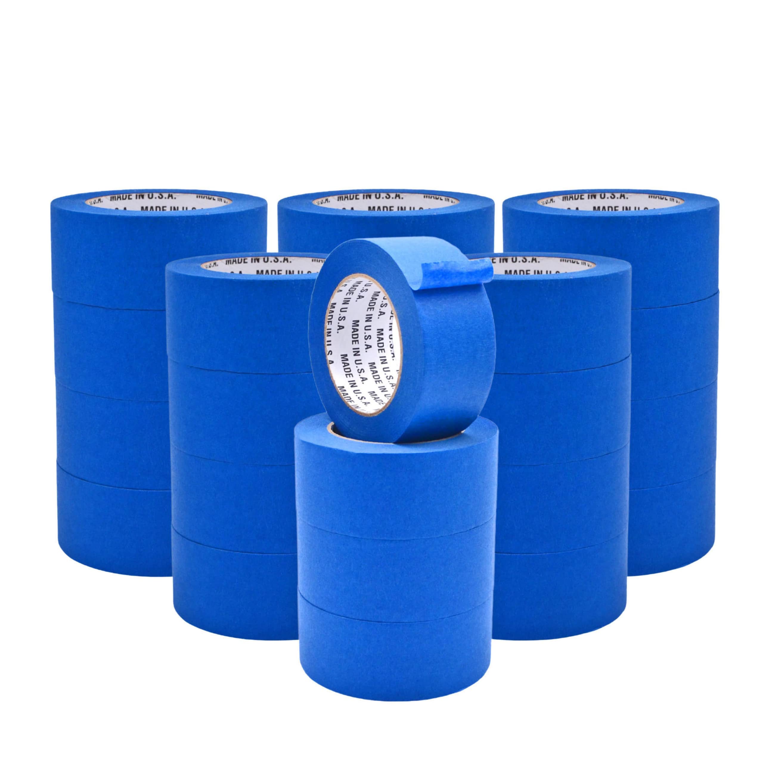 WOD PMT21B Blue Painter's Tape - 2 Inch x 60 Yards (24 Pack) | Heavy Duty Wide Masking Tape for Wall Painting, Construction, Remodeling, Labeling & Edge Protection | Perfect for DIY Projects, Home Improvement & Professional Use