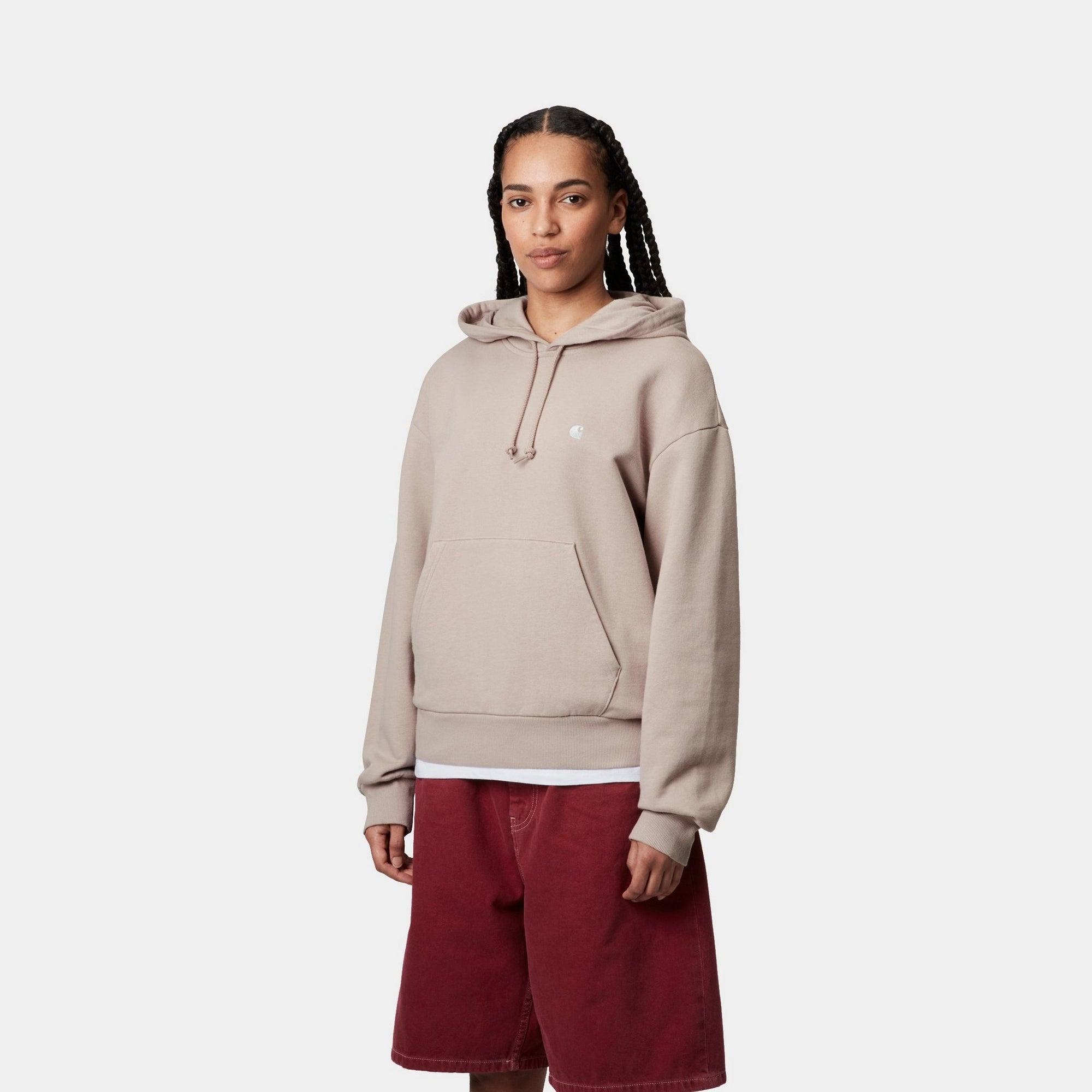 Casey Hooded Sweatshirt for Women - Soft Cotton Pullover in Dusky Beige | Perfect for Casual Wear, Lounge & Outdoor Activities