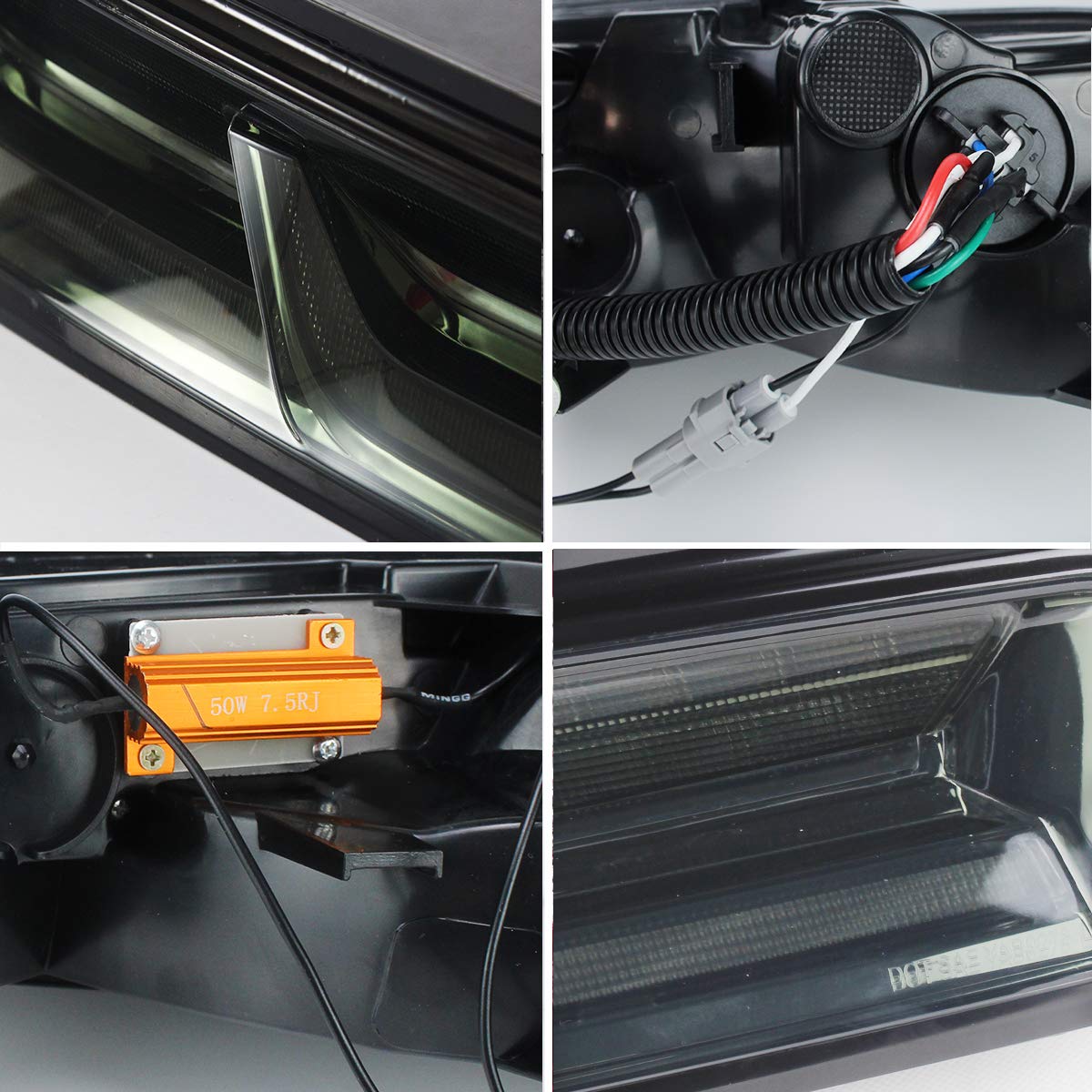 2016-2018 Chevy Camaro Coupe Full LED Tail Lights with Sequential Turn Signal & DRL - Smoked/Clear YAB-CMR-0278 | Upgrade for Enhanced Visibility & Style | Perfect for Night Driving & Car Shows