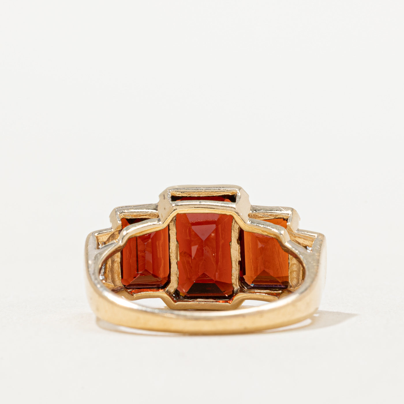 5.75ctw Three Stone Garnet & Diamond Ring with 0.03ctw Diamonds | Size 6.5 | Elegant Jewelry for Anniversary, Engagement & Special Occasions
