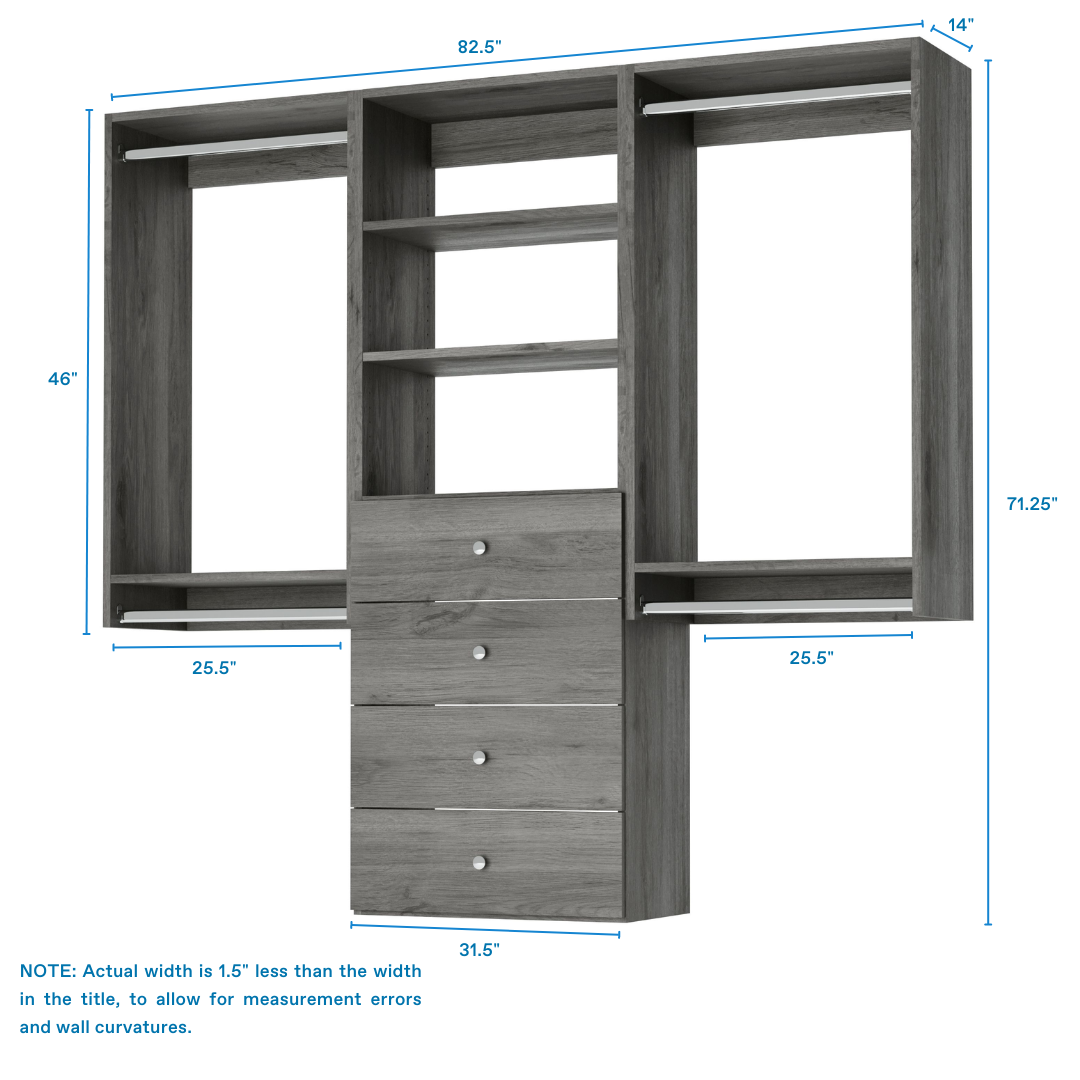 Premium Closet Organizer Kit - Space Saving Storage Solution for Bedroom, Closet & Wardrobe Organization | Hanging Shelves, Shoe Racks & Accessories