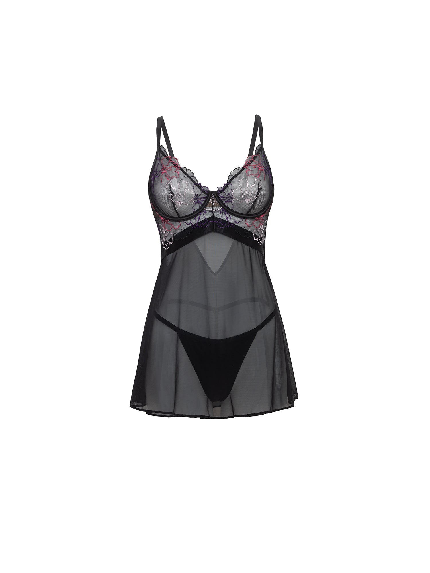 Leanna Sheer Babydoll Lingerie - Sexy Sheer Mesh Nightgown for Women, Romantic Sleepwear & Loungewear - Perfect for Valentine's Day, Honeymoon & Special Occasions