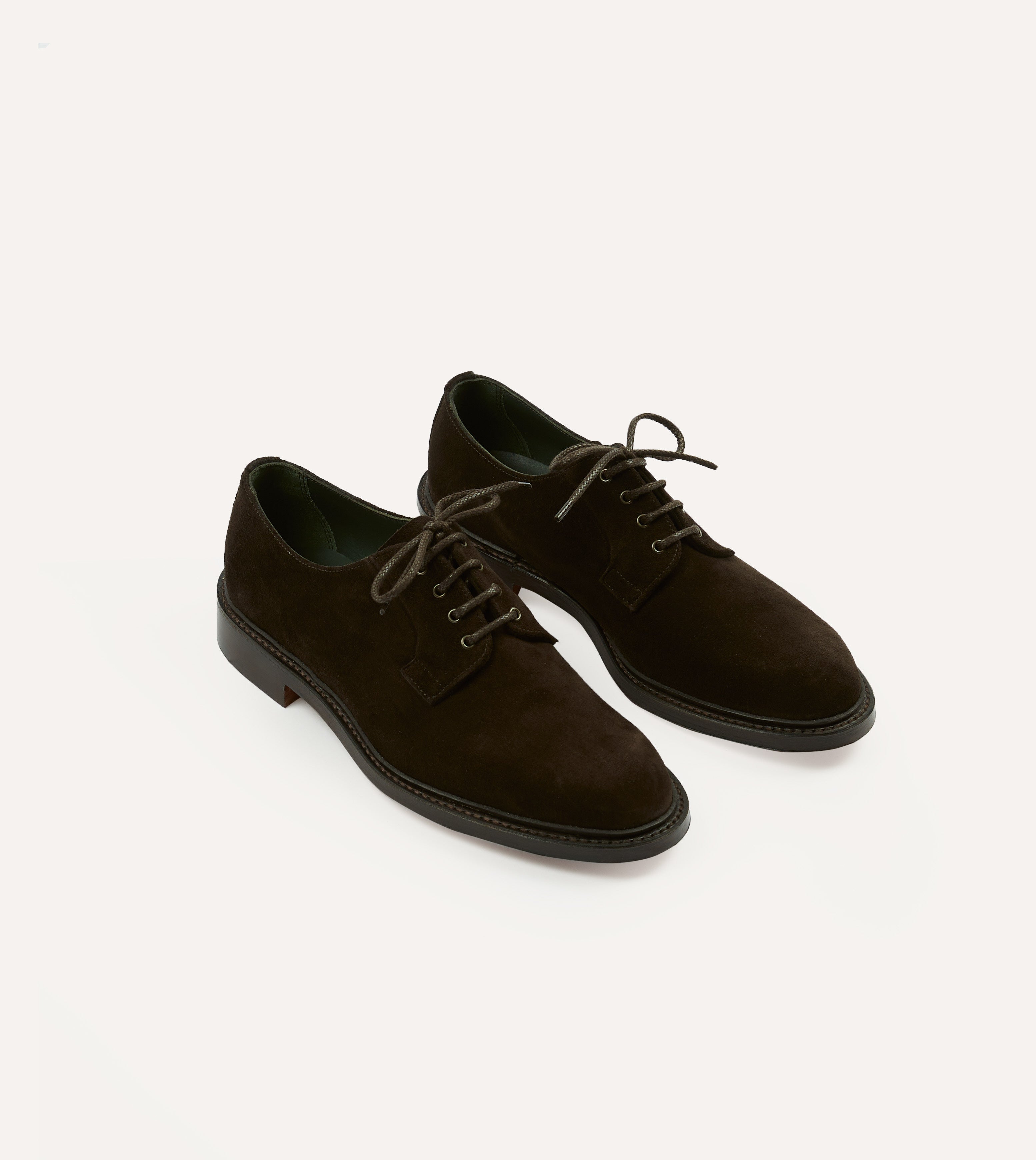 Premium Dark Brown Suede Derby Shoes - Goodyear Welted Construction for Durability - Classic Men's Dress Shoes for Office, Wedding & Formal Occasions