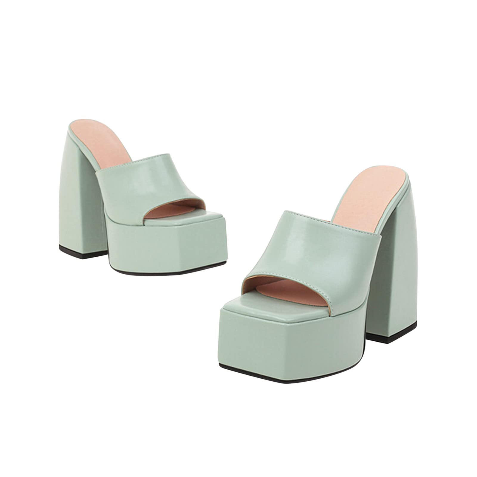 Chunky Platform Sandals for Women - Y2K High Heel Mules with Slip On Design, Block Heeled Gothic Punk Slides | Trendy Novelty Slippers for Casual Outings, Parties & Streetwear Fashion
