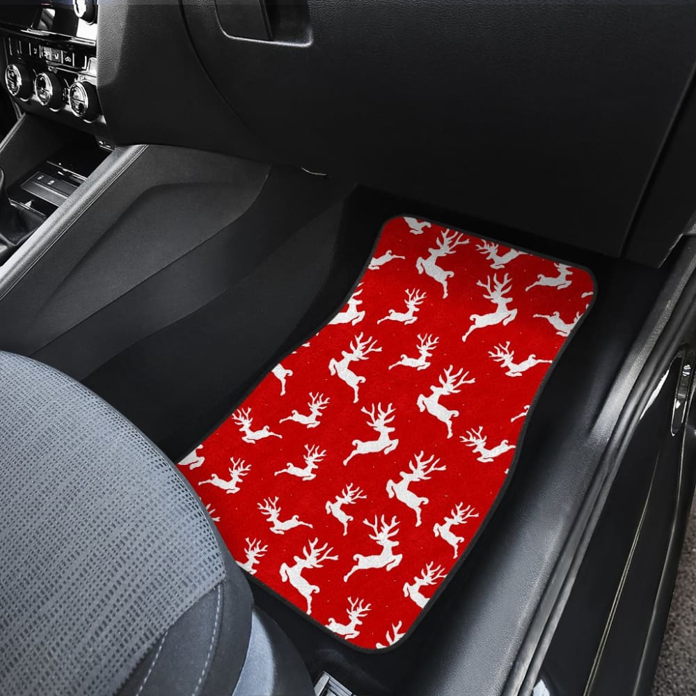 Premium Christmas Reindeer Car Floor Mats - Non-Slip Holiday Auto Accessories for Gifts & Decor | Perfect for Winter Road Trips & Festive Car Decorations