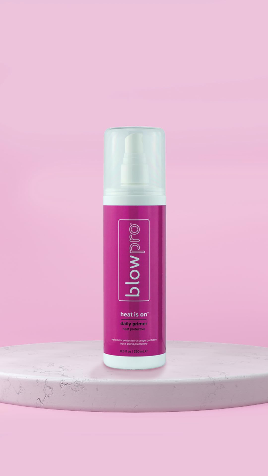 BlowPro Heat Is On Daily Primer Heat Protectant 8.5oz - Weightless Hair Mist with Milk, Sweet Almond & Protein Blend | Detangles, Strengthens & Adds Shine | Restores Natural Proteins | Perfect for Daily Styling, Blowouts & Heat Tools Protection