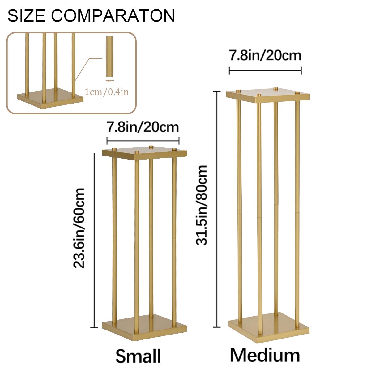 Vincidern 4-Piece Gold Flower Stand Centerpieces for Wedding Table Decorations - 31.5 Inch Tall Metal Floral Display Stand for Weddings, Events & Parties - Perfect for Aisle Decor, Reception Tables and Special Occasion Centerpieces