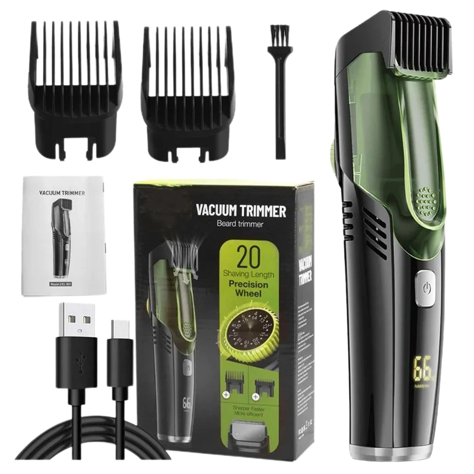 Rechargeable Electric Shaver for Men - IPX6 Waterproof Beard Trimmer with 2 Combs, Portable Cordless Mustache & Sideburn Groomer - Perfect for Travel, Home & Office Use