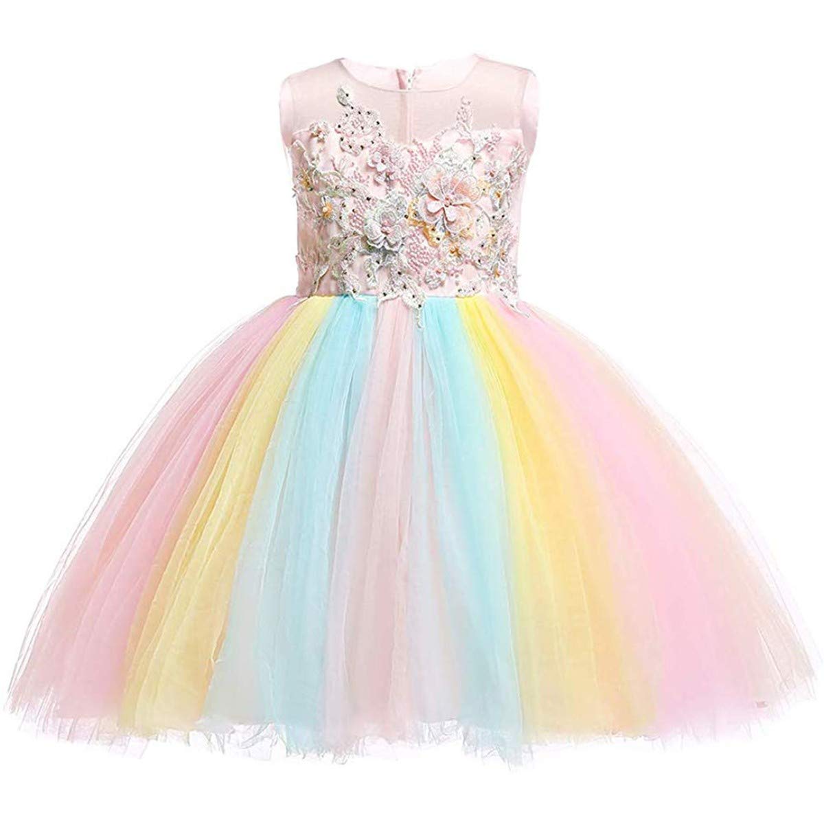 Unicorn Birthday Dress for Baby Girls - Princess Costume for Halloween, Christmas, Carnival & Party Outfits with Headband - Perfect for Dress-Up, Photo Shoots & Special Occasions