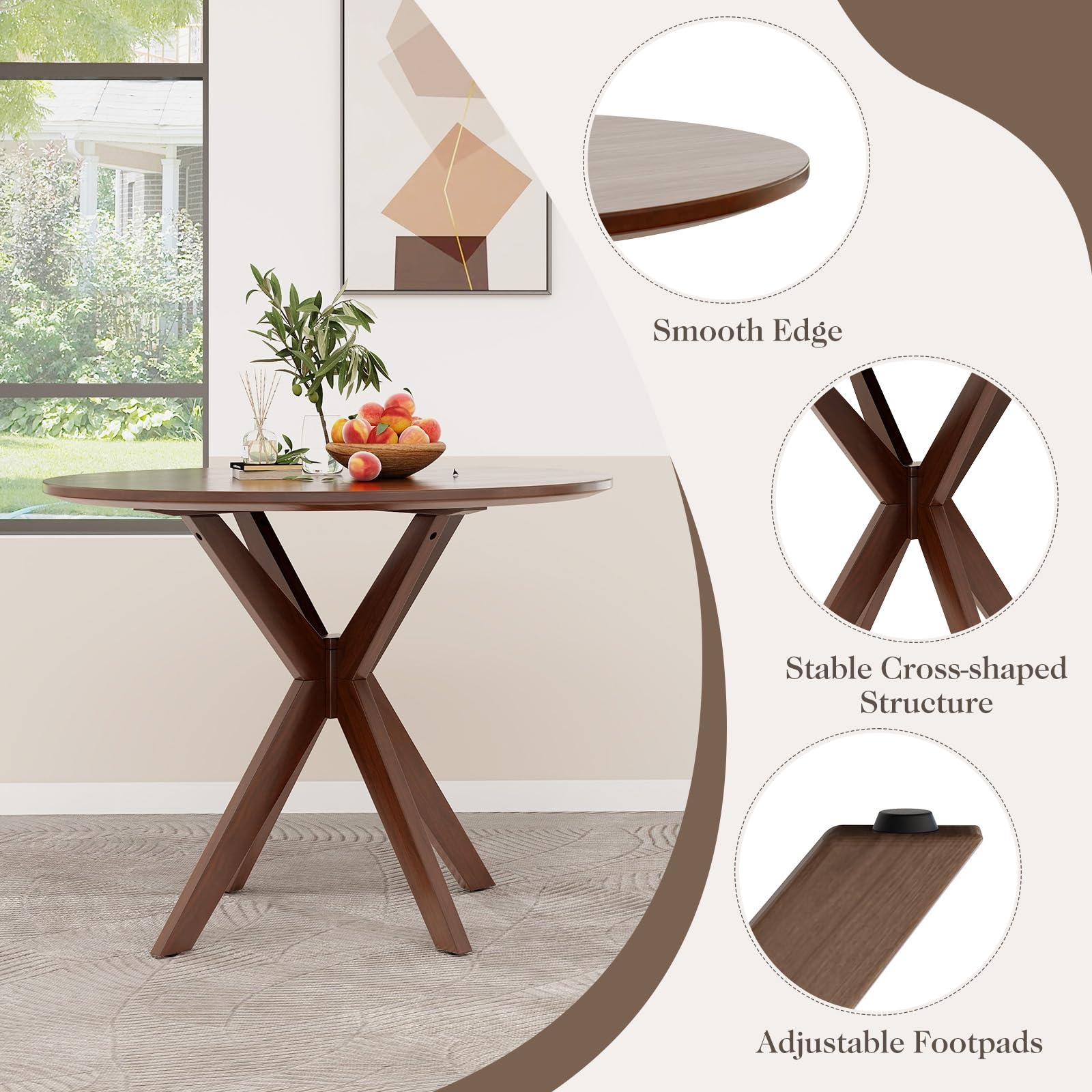 ERGOMASTER 2-Piece Dining Table Set - Compact Kitchen Table & Chairs for Small Spaces | Perfect for Dining Room, Kitchen, Café, Restaurant & Living Room | Ideal for Apartments, Breakfast Nooks & Cozy Dining