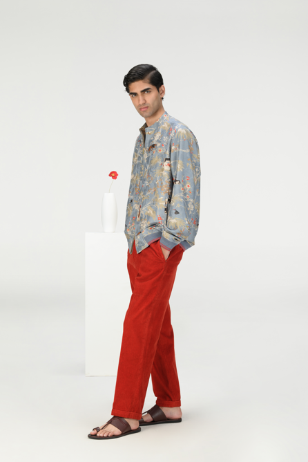 Raahi Men's Corduroy Pants in Red - Comfortable & Stylish Casual Wear for Everyday Outfits