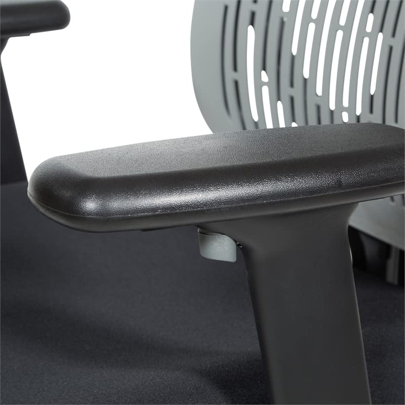 Office Star 978 Series Adjustable Ergonomic Office Chair with Contoured Plastic Back & Built-in Lumbar Support - Grey - Perfect for Home Office, Executive Desk & Workspace Comfort