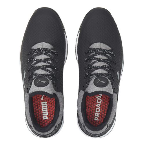 Puma Men's Proadapt Alphacat Golf Shoes Black/Silver - Lightweight & Waterproof Spiked Golf Shoes for Men - US Size 8 & 8.5 - Perfect for Golf Tournaments & Casual Play