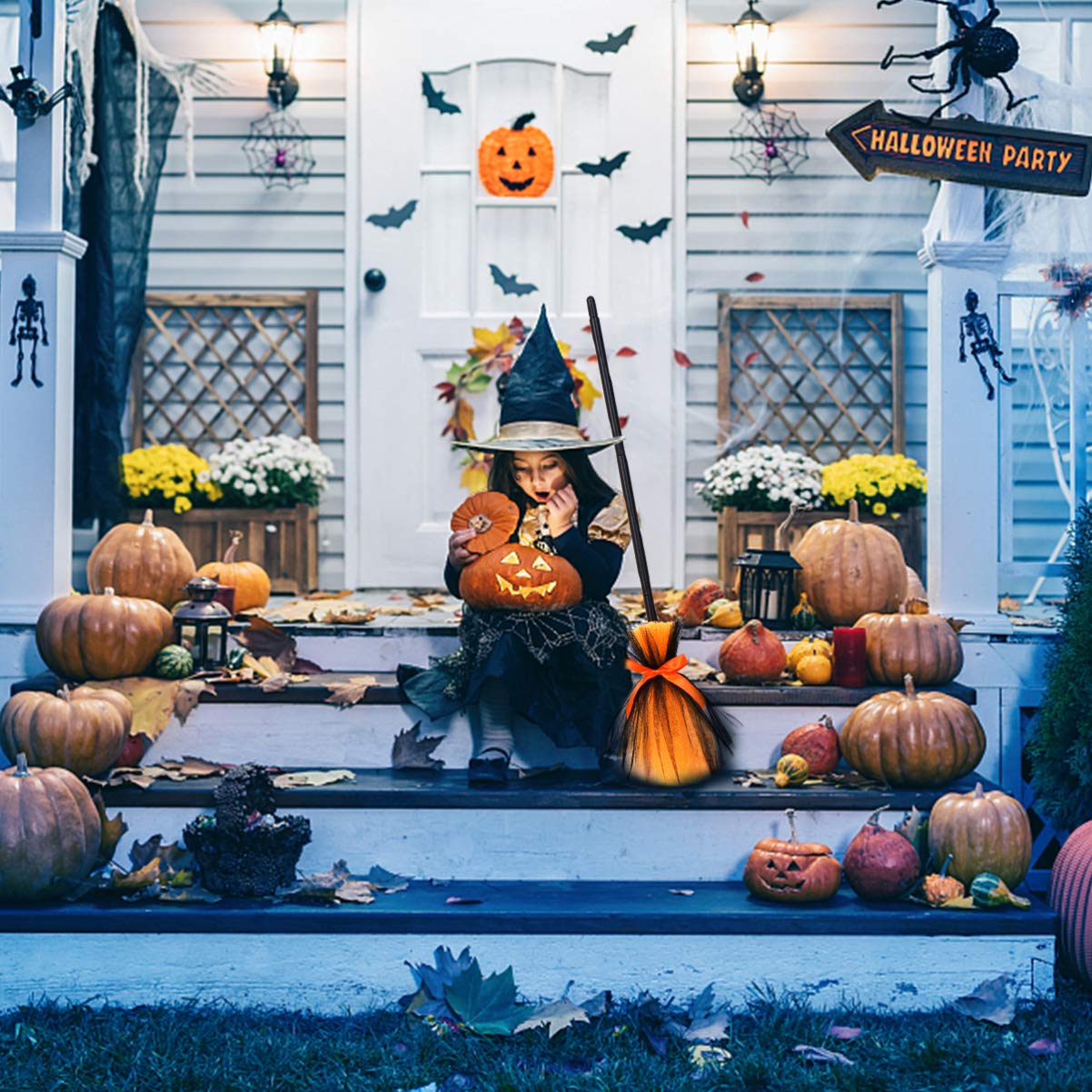 VALICLUD Halloween Witch Broomstick - Kids Costume Accessory for Witch Cosplay & Halloween Decor - Perfect for Trick-or-Treating, Themed Parties & Spooky Photo Props