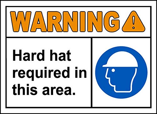 Safety & Warning Vinyl Stickers Bundle - Hard Hat Required Signs, Warehouse Safety Labels (2-10 Pack, 13