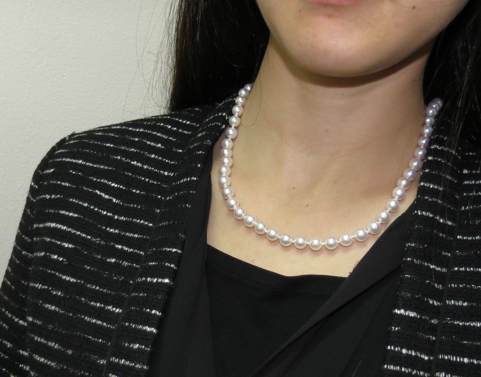 GIA Certified 53 Natural Akoya Pearls Necklace - 18kt White Gold Saltwater Cultured Pearls for Women | Elegant Jewelry Gift for Wedding, Anniversary & Special Occasions