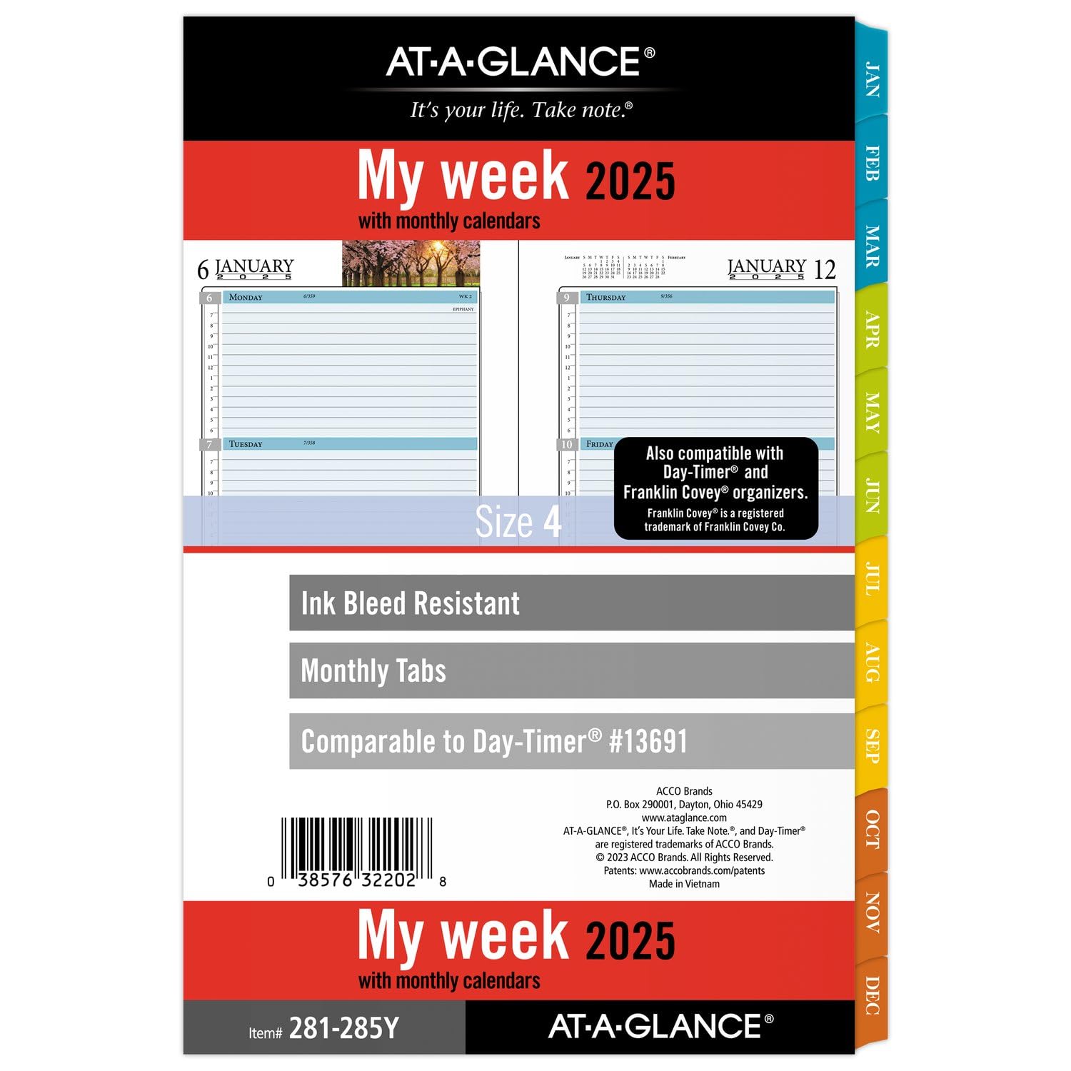 AT-A-GLANCE 2025 Weekly & Monthly Planner Refill - 5.5