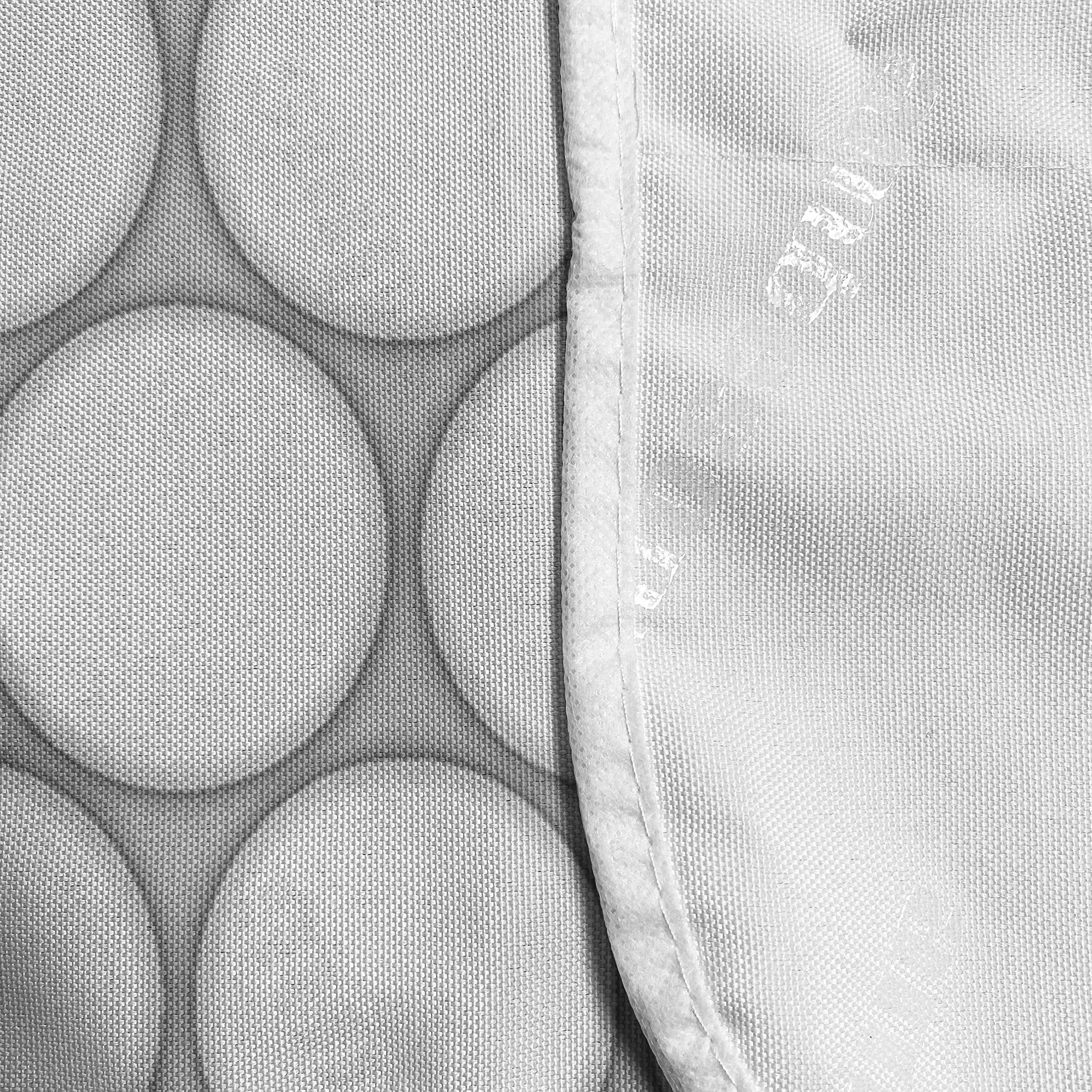 Ambesonne Abstract Microwave Oven Cover - Geometric Circles & Ovals Pattern in Soft Grey White Tones, Water Resistant Kitchen Organizer with Pockets, 36