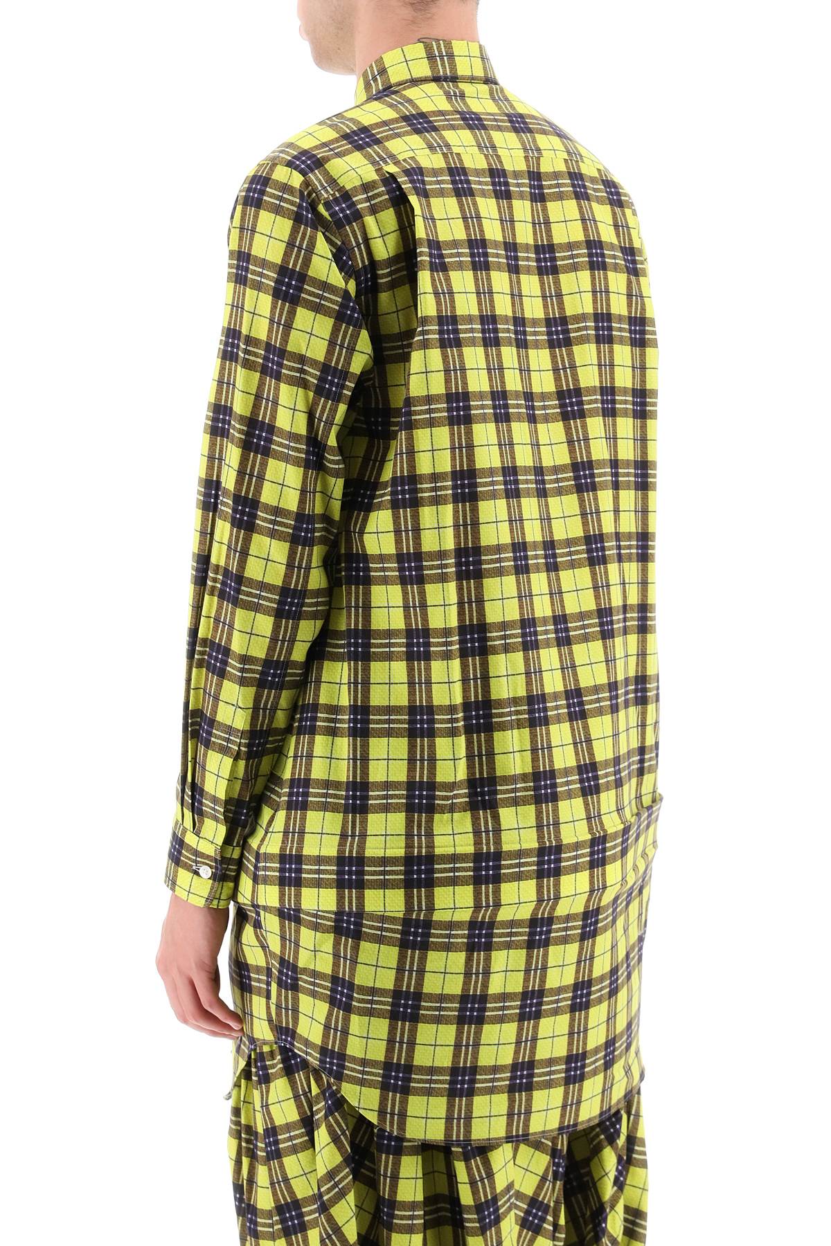 Comme des Garcons Homme Plus Check Cotton Shirt with Rigid Insert - Stylish Casual Wear for Men, Office & Date Night Outfits