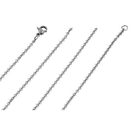 1.8MM Stainless Steel Cable Chain Necklace for Women & Men - Durable & Hypoallergenic Jewelry for Everyday Wear, Gifts & Special Occasions