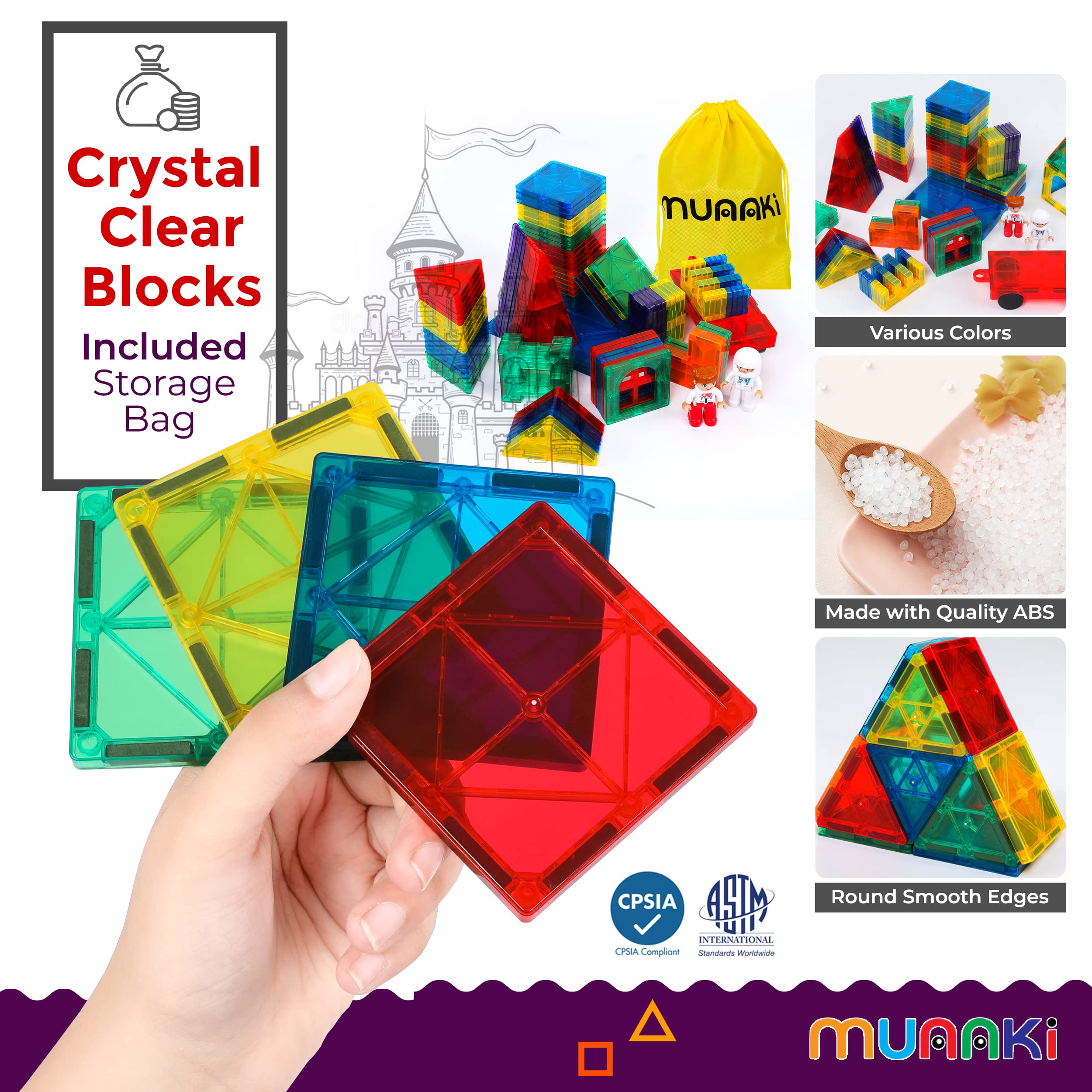 100 Pcs Magnetic Building Blocks for Kids Ages 4-8 | STEM Educational Toys with 2 Characters | Preschool Learning Toys for Creativity & Development | Perfect for Classroom, Home Play & Gift Giving