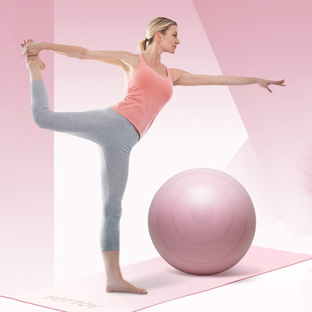 Professional Extra Thick Exercise Ball - 55/65/75cm Fitness Balance Trainer for Men & Women | Pregnancy Yoga, Core Workouts, Home Gym & Kids Training - Pink (Google SEO Optimized)